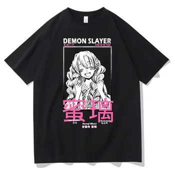 Demon Strat T-Shirt Casual Anime Kanroji Mitsuri Tricou Vrac Vara Short Sleeve Crewneck Top