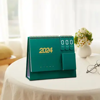 Desktop Calendar 2024 26x21.7cm Anul Nou Chinezesc Decor Calendar Planner pentru bunuri de uz Casnic Multifunctional Usoare