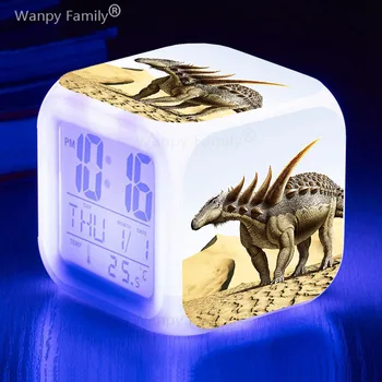 Dinozaur Poster 7Color Schimbarea LED-uri Digitale Ceas Deșteptător Student Dormitor Touch Sensing Wake Up Timer Pentru Decor Acasă Ceas de Masa