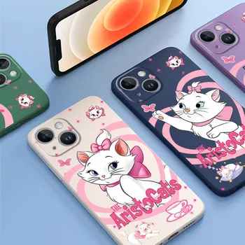 Disney Marie Cat Roz de Imprimare de Caz pentru iPhone 13 15 13 Mini 12 14 11 Pro 15 Pro Max 14 Plus 12 Pro de Lux Piața de Lichid de Acoperire