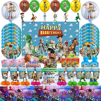 Disney Toy Story Ziua Decor Tacamuri Fondul De Masă Ceașcă De Hârtie, Placă De Servetele Folie, Baloane Copii, Articole Party