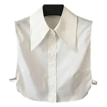 Doamne de birou Femei Elegante din Bumbac Detasabila Jumătate-Shirt Bluza de Culoare Solidă a Subliniat pentru Triunghi Rever False False DropShip