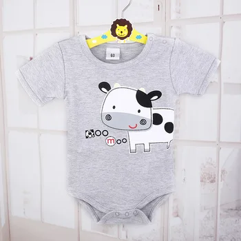Drăguț De Vaci Cu Lapte De Vacă Copil Costume Gri De Moda Pentru Copii Haine De Băieți 100% Bumbac Lactate Milch Nou-Nascut Salopeta Babywear 0-2 Ani