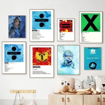 E-Ed S-Sheeran Cantareata Poster, Postere Hartie Kraft De Epocă Poster De Perete De Arta Pictura De Studiu Estetic De Artă De Dimensiuni Mici Autocolante De Perete