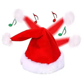 Electric Muzică de Crăciun Swinging Santa Pălărie Confortabil Respirabil Sezon Decoruri Accesorii pentru Petreceri de Anul Nou Adunări