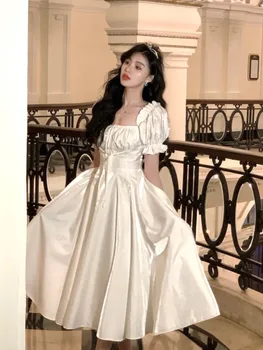 Epocă franceză Burgundia Petrecere de Seara Rochie de Femei 2023 Vara Elegante de Bal Romantic Vestidos coreeană a-line Rochii de Absolvire