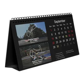 F1 Race Calendar De Birou 2024 F1 Desktop Calendar Twin-Wire Obligatoriu Ușor De Planificare Curse Tema Calendar De Birou Desktop Acasă Și