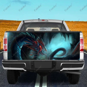 Fantezie - Sea Monster Truck Hayon Folie de Grad Profesional, Material Universal se Potrivesc pentru Full Size Camioane Intemperii