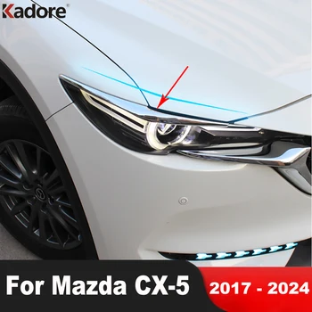 Fata Faruri Spranceana Capac Ornamental Pentru Mazda CX-5 CX5 KF 2017-2022 2023 2024 Chrome Cap de Lampă Lumina Pleoapa Benzi Accesorii Auto