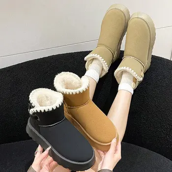 Femei Cizme Peste Genunchi Încălțăminte de Iarnă Toc Plat Rotund Toe Pantofi de sex Feminin, Australia Lux Designer de Cizme-Femei Over-the-Genunchi 2023