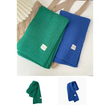 Femei de moda Klein albastru de Toamnă și de iarnă de culoare Solidă Lână eșarfă caldă Wrap Eșarfă Tricotate Șal eșarfă lungă