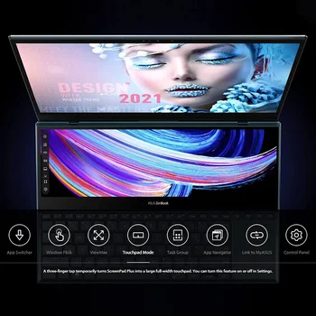 FIERBINTE de VÂNZARE PENTRU ZenBook Pro Duo 15 OLED UX582 Laptop, 15.6 inch OLED UHD Ecran Tactil, Intel Core i9-11900H, 32GB RAM, 1TB S