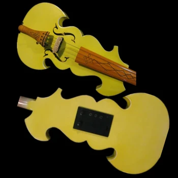 Frumoasa culoare galben mai bun model electric 4/4 vioara +Acustice vioară #4346