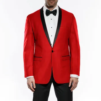 Frumos costume de nunta pentru barbati red șal rever costume pentru bărbați clasice blazer jacheta pentru căsătoria bal mire mai buni oameni costum 2 piese