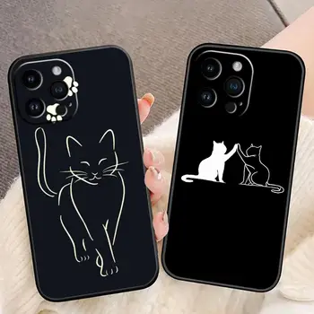 Funda Caz Pentru iphone 14 13 12 11 Pro XS Max Mini X XR SE 2020 2022 8 7 6S 6 Plus Caz de Telefon Capa Para Amuzant Pisica Drăguț Iepure de Artă