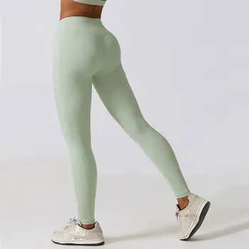 Fără Sudură Scrunch Butt Yoga Pantaloni Sport Femei Jambiere Talie Mare Push-Up Femeie Colanti De Fitness Cu Nervuri De Antrenament Sală De Produs De Îmbrăcăminte