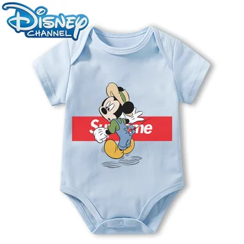 Haine pentru copii Body pentru Nou-născut Salopeta Baieti Fete Disney Mickey Mouse Scurt Mâneci Romper Onesies 0 La 12 Luni