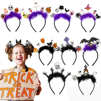 Halloween Benzi de Dovleac Vrăjitoare Păianjen-Craniu Fantomă Bat Consumabile Partid Costum Cosplay Cap Smecherilor cu Pălărie pentru Copii Decor