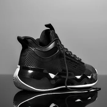 High-top dantela-up pantofi de baschet Bărbați albastru negru pantofi de sport de Înaltă elastic rezistent la uzura de formare de baschet pantofi 39-44