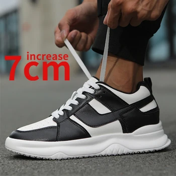 Invizibil Sporind Pantofi pentru Bărbați Creșterea Înălțime 6/8cm Respirabil Adidași Tendințele Mici, Albe Om Pantofi Casual Pantofi cu Lift