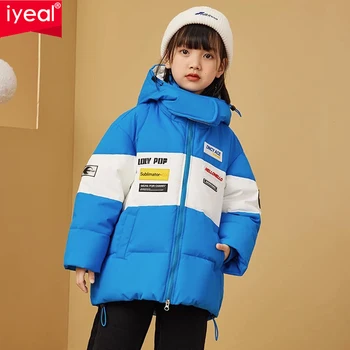 IYEAL Băieți Fete Haina de Iarna de Moda, Imbracaminte Copii Hooded Down Parka ClothesThicken Cald Uza Jacheta Copii Snowsuits