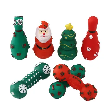 Jucării Pentru Animale De Companie Pom De Crăciun Moș Crăciun Musca Rezistent La Măcinare Dinți De Curățare Câine Jucării Squeaker Cauciuc Jucărie Câine Accesorii