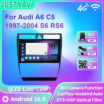 JUSTNAVI QLED Android 10 Radio Auto Multimedia Pentru Audi A6 C5 1997-2004 S6 RS6 Stereo Carplay Navigare Player