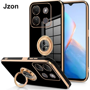 Jzon Pentru Infinix Smart 7 HD 4G Caz de Telefon Inel de Placare Suportul Capacului de Protecție la Șocuri Cazuri