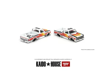 Kaido Casa + MINIGT Chevrolet Silverado KAIDO LUCRĂRI V1 KHMG082 Masina Aliaj de Jucării la Autovehicule turnat sub presiune, Metal, Model pentru Copii