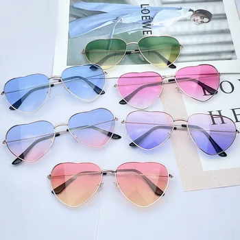 KLASSNUM Vintage in Forma de Inima ochelari de Soare Cadru Metalic Femei Bărbați Ochelari de Brand Designer de Moda Lentile Ochelari Ochelari de Conducere