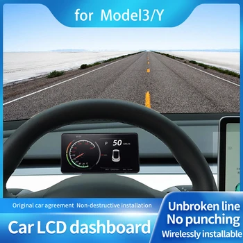 LCD Mic Panou de bord cu Display Head-Up Viteza Kilometraj Total de Monitorizare a Presiunii în Anvelope de Afișare de Timp pentru Tesla ModelY/3