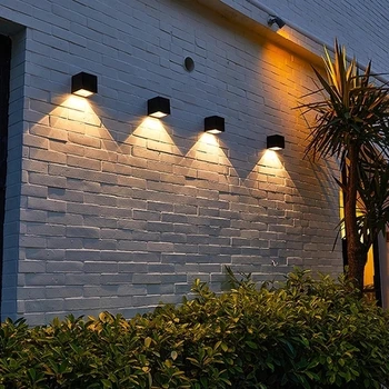 LED Lumină Solară în aer liber, Grădină Pătrat de Perete Lampa cu Senzor de lumina Soarelui rezistent la apa IP65 Curte Balcon Post de Gard Decor de Lămpi