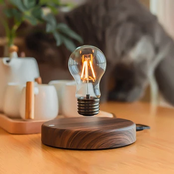 Levitația magnetică Lampa de Creativitate Plutitoare de Sticlă Bec LED Home Office Birou de Decorare Ziua de nastere Cadou de Masă Noutate Lumina de Noapte