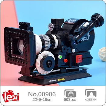 Lezi 00906 Digitală Cinematografică Lentilă aparat de Fotografiat Film de Televiziune Mașină Video DIY Mini Blocuri Caramizi de constructie de Jucarie Pentru Copii Fără Cutie