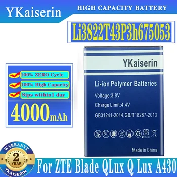 Li3822T43P3h675053 4000mAh Baterie de Înaltă Calitate Pentru ZTE Blade QLux Q Lux A430 Baterii de Telefon Mobil + Numărul de Urmărire