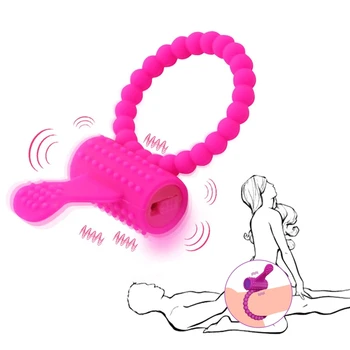 Limbă De Silicon Inel Penis Vibrator Clit Stimularea Cockrings Vibrator Intarziere Ejaculare Vibrator Cock Ring Jucarii Sexuale Pentru Bărbat