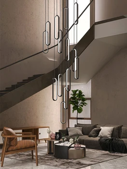Linie de LED-uri Candelabru Modern de Iluminat Acasă Decoratiuni Interioare Living Pandantiv Designer de Masă Ovală Scara Candelabru
