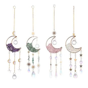 Luna Pandantiv Vânt Chime Curcubeu Filtru de Perete Decor Estetic Suncatcher Luna pentru Acasă Fereastra Petrecere de Nunta, Ornamente