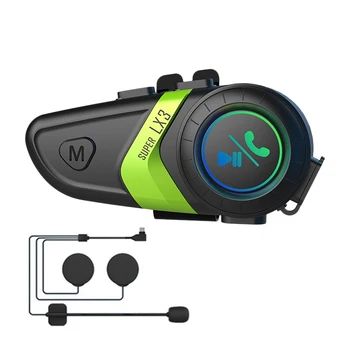 LX3 Cască setul cu Cască Bluetooth 1200MAH Motocicleta BT5.0 Wireless Apel Hands-Free Stereo Anti-Bruiaj Impermeabil Cască-B