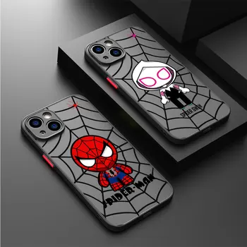 Marvel Desene animate Spider Man Telefon Caz pentru iPhone 11 Pro XS X 8 Plus 13 SE 15 Pro 12 Mini-14 Pro Max 7 6S XR Capac rezistent la Șocuri