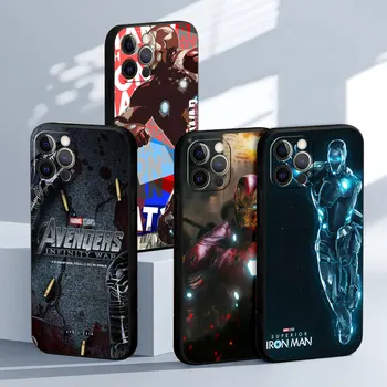 Marvel Iron Man Mark Mecha Telefon Caz Pentru IPhone 14 Plus SE 2020 13 12Mini 11 Pro X XS XR Max 7 8 Silicon Negru Acoperi Fundas