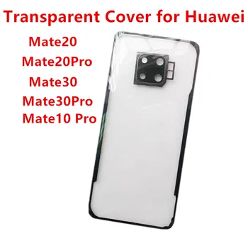 Mate30 Pro Locuințe Pentru Huawei Mate 20 Pro 10 Baterie Capac Spate Transparent Înlocui Ușa Din Spate Din Sticlă Clară Caz + Lentilă Aparat De Fotografiat