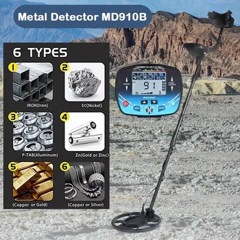 MD910B Profesionale de Aur Detector de Metale de Înaltă Performanță Subteran Vânător de Comori 2,5 m de Căutare LCD Ecran Display Super Stabil