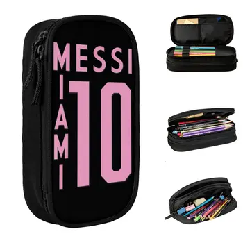 Messis 10 Fotbal Argentina Caz Creion Stilou Geanta Student Capacitate Mare De Elevi De Școală Cosmetice Pencilcases