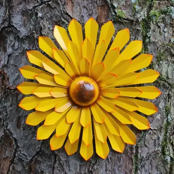 Metal De Floarea-Soarelui Decorative Decor În Aer Liber Metalice Floare De Perete Ambarcațiuni Grădină Podoabă Adorabil De Floarea-Soarelui Florale, Ornamente De Perete