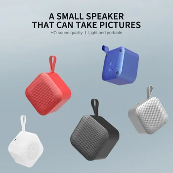 Mini Smart Bluetooth Speaker cu Butonul aparatului de Fotografiat, Portabil Subwoofer Stereo pentru aer Liber