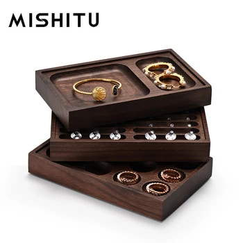MISHITU din Lemn de Înaltă Calitate Bijuterii de Stocare Tava Inel brățară Brățară cu Mărgele de Diamant a Afișa Tava Organizator de Bijuterii Cutie