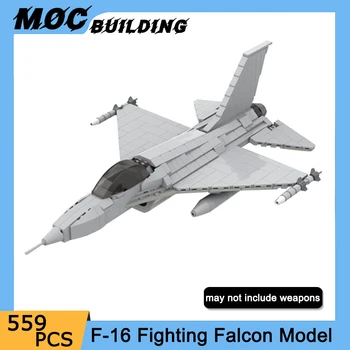 MOC Bloc F-16 Fighting Falcon Modele de Aeronave Luptător DIY Cărămizi Asamblarea Avionului de Afișare Colecție de Jucării de Crăciun Cadou
