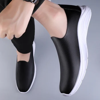 Moda Barbati Casual Pantofi de Brand Mens Scobite la Modă din Piele Mens Haimana Plus Dimensiune 37-45 Clasic Negru/gri