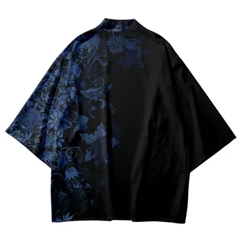 Moda Casual, Floare De Imprimare Japonez Stil Kimono Tradițional De Bărbați, Femei Yukata Cardigan Tricouri Haori Supradimensionate Streetwear Topuri